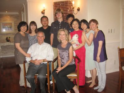 Steve and Kellie Dye with Ian Turpin and host friends in Seoul.