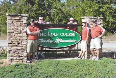 The Sacred Heart boys team at Turkey Mountain – Taylor Andrews, Ryan Sutton, Hamp Maus, Quinton Berry and Coach Jerry Virden.