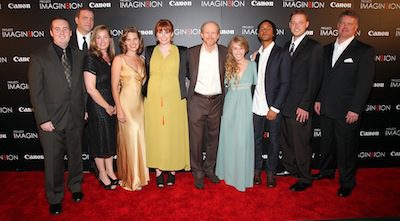 Kelly Shipp (right) with the other winning photographers, Bryce Dallas Howard and Ron Howard. (Kevin Kane photo)