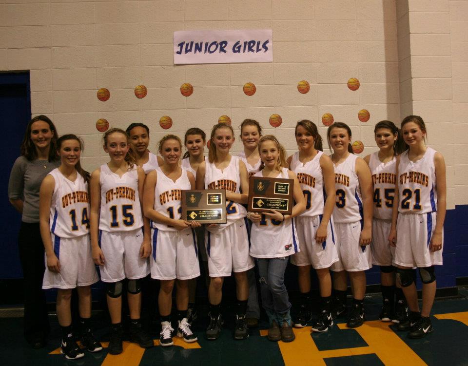The Guy-Perkins Junior High Lady Thunderbirds made it back to back seasons as district and conference champions.