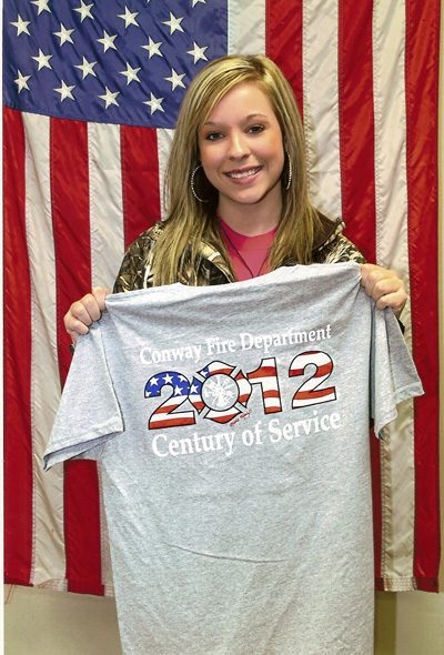 Nicole Moix – a daughter of Melissa Moix – was named the winner of the shirt design contest sponsored by the Conway Fire Department. (Ray Nielsen photo)