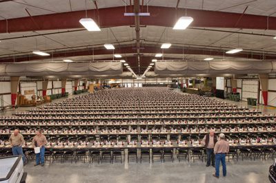 The tables are set for the approximately 2,500 men and boys who attended the 11th annual Beast Feast. (Todd Owens photo)