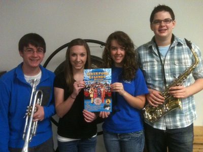 Greenbrier band students Billy Huggins, Sarah Hammontree, Marley Medlock and Corey Swann.