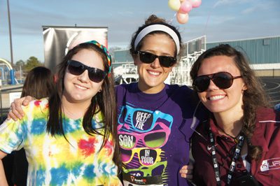 At the K-Life 5K – Faith Reed (from left), Rachel Sims and Becca Jungers. (Blake Farris photo)