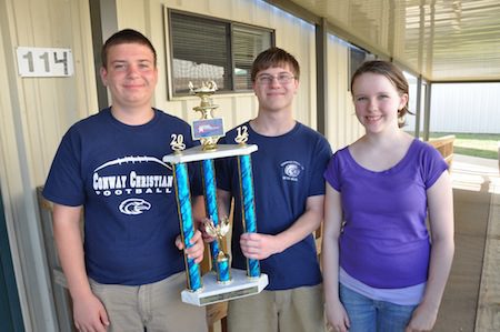 Landon McDougal (from left), Wesley Oliver and Jamie Guinee.