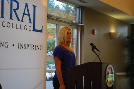 Crystal Robinson answers questions during press conference. (Lee Hogan photo)