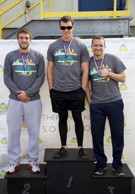 Winners in the third annual K-C to 5K Run of the Mill were first place, Brad Silfies; second, Alan David; and third, Alex Riviera.