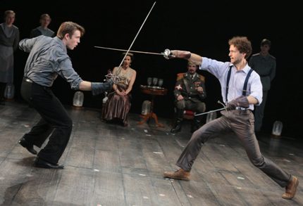 Jordan Coughtry and Brendan Marshall-Rashid in the 2014 Arkansas Shakespeare Theatre production of “Hamlet.”