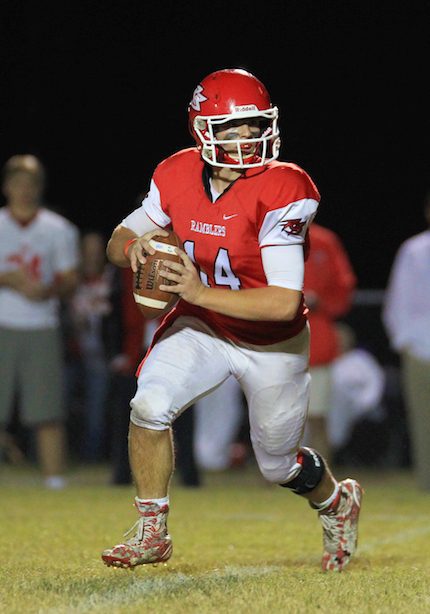 Rose Bud Senior quarterback Jake Cantey in action from last year’s season. (Diana Cantey photo)