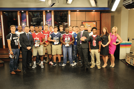 The KARK 4 Today team – Pat Walker, Aaron Nolan, Mallory Brooks and Natalie Walters – was “Loving LIFE” with members of this year’s 501 Football Team.