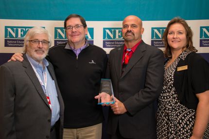 Collective Impact presentation: NETA President Skip Hinton (from left), AETN Executive Director Allen Weatherly, AETN Director of Education Bryan Fields and AETN Education Manager, ArkansasIDEAS, Suzanne Jones.