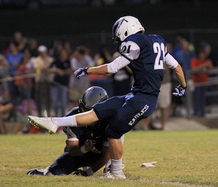 Senior running back, defensive back and kicker Will Jackson. (Diana Cantey photo)