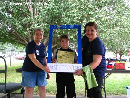 Hayden Teague won for most fish caught.