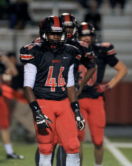 Senior linebacker DeAirus Whitney racked up 12 tackles in Week 1 for Searcy. (Diana Cantey photo)  