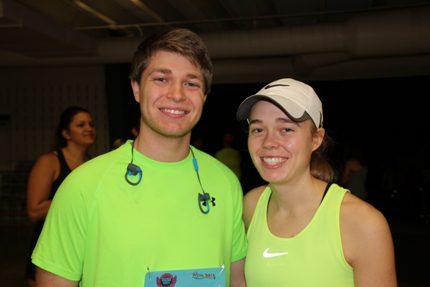 Marathon winner Melissa Hambuchen with her brother, Nathan.