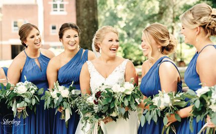 Hannah Harriston (from left), Hannah Troillet, bride Taylor Ross Antoine, Rachel Ross and Natalie Ross.