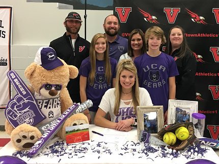 Vilonia’s Callie Eary was joined by family and friends as she signed to play softball for the University of Central Arkansas.